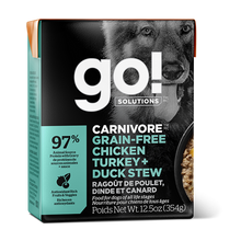 Load image into Gallery viewer, GO Carnivore Grain-Free Chicken, Turkey + Duck Stew 354g Canned Dog Food