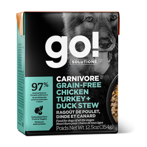 GO Carnivore Grain-Free Chicken, Turkey + Duck Stew 354g Canned Dog Food