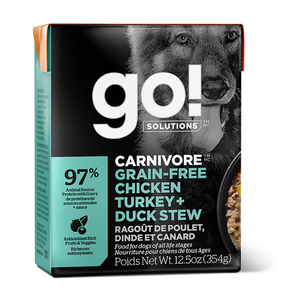 GO Carnivore Grain-Free Chicken, Turkey + Duck Stew 354g Canned Dog Food