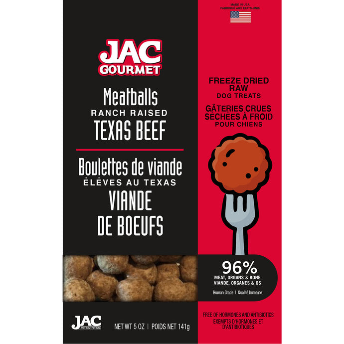 JAC Gourmet Texas Beef Freeze Dried Meatballs 99g Dog Treats