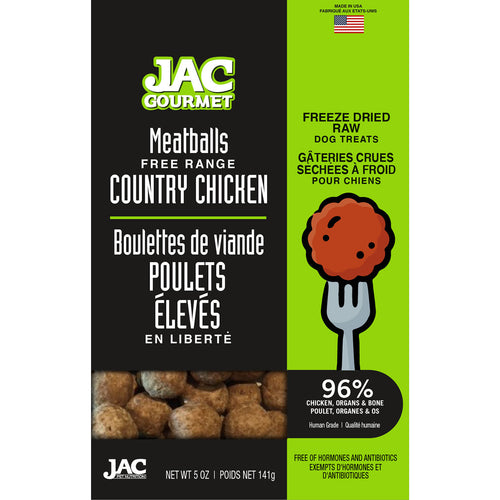JAC Gourmet Country Chicken Freeze Dried Meatballs 99g Dog Treats
