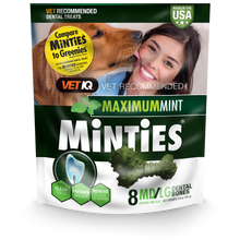 Load image into Gallery viewer, Minties Maximum Mint Medium/Large Dental Chews