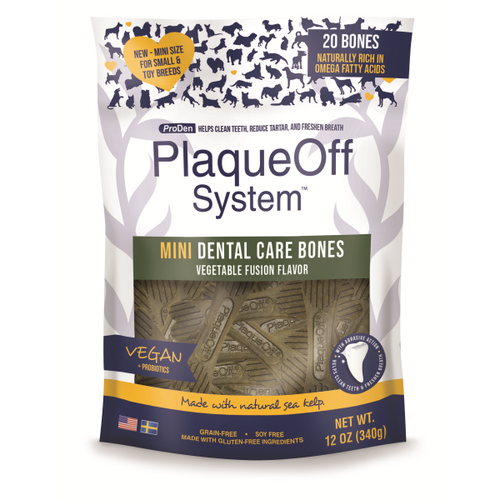 PlaqueOff Mini Dental Bones Vegetable 340g