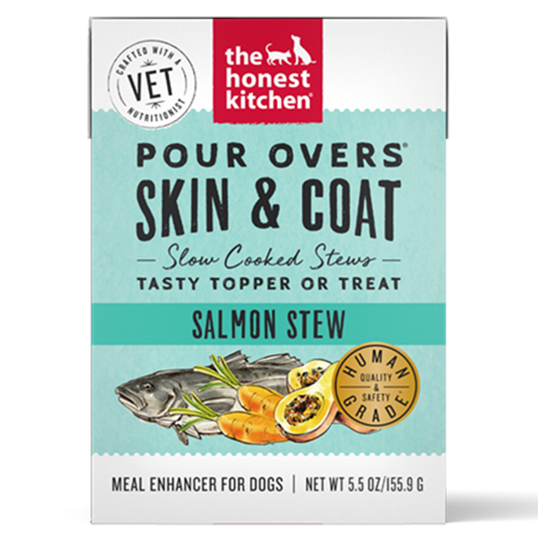 Honest Kitchen Skin Coat Salmon Stew Pour Over Dog Food Topper Critters Pet Health Store