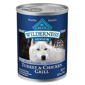 Blue Buffalo Wilderness Grain Free Senior Turkey & Chicken Canned Dog Food