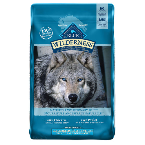 Blue Buffalo Wilderness Adult Large Breed Healthy Weight Chicken 10.89kg Dog Food