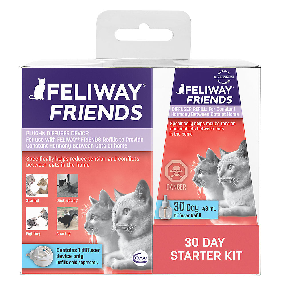 Feliway Friends Plug-In Calming Diffuser & Refill 30 Day Starter Kit 4 –  Critters Pet Health Store