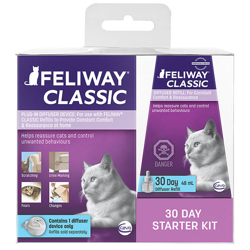 Feliway Classic Plug-In Calming Diffuser & Refill 30 Day Starter Kit 48ml for Cats