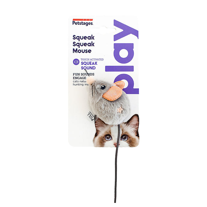 Petstages Squeak Squeak Grey Mouse Cat Toy