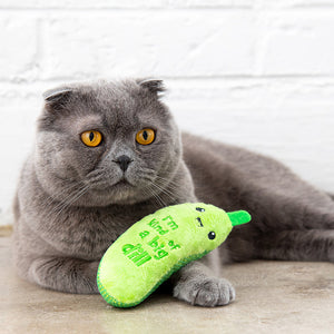 Petstages Crunchy Green Pickle Catnip Dental Cat Toy