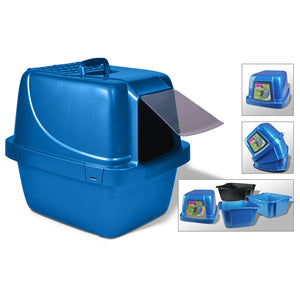 Van Ness Enclosed Litter Pan XGiant Blue Cat Litter Box