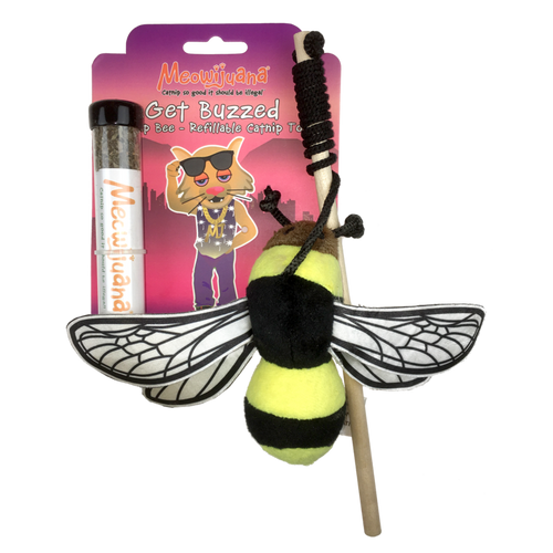 Meowijuana Get Buzzed Bee Refillable Catnip Cat Toy