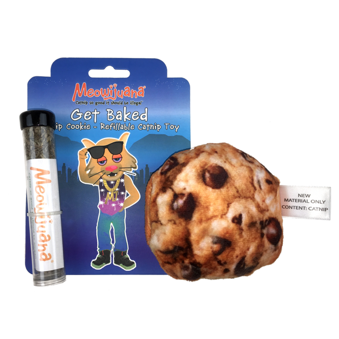 Meowijuana Get Baked Cookie Refillable Catnip Cat Toy