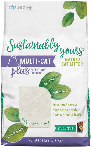 PetFive Sustainably Yours Multi-Cat Plus 11.8kg Extra Odour Control Cat Litter