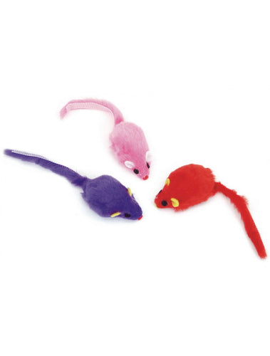 Turbo 3pk 2IN Fur Mice Cat Toy