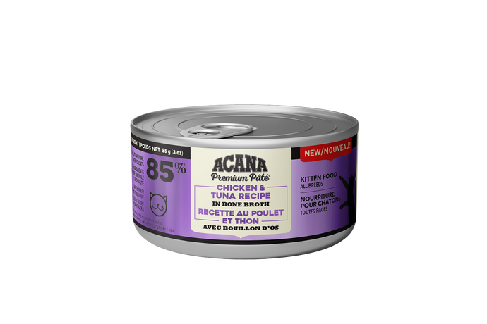 Acana Chicken & Tuna In Bone Broth Premium Pate 85g Canned Kitten Cat Food