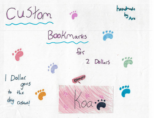 Custom Bookmark Fundraiser Handmade by Ava