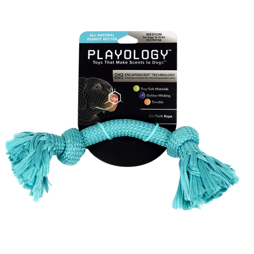 Playology Dri-Tech Scented Rope Peanut Butter Dog Toy