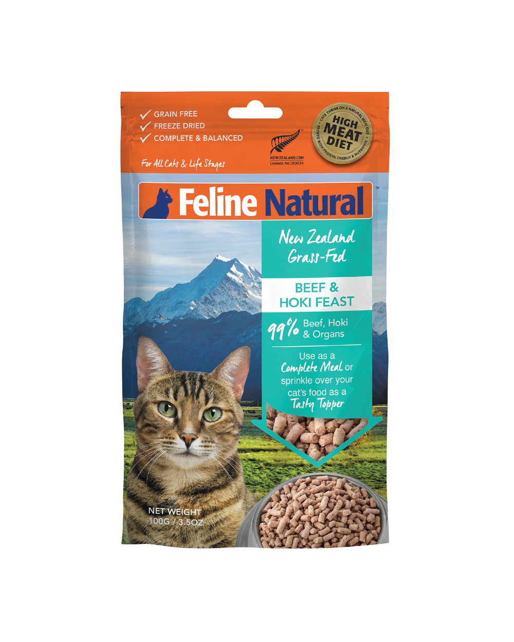 Feline Natural Freeze Dried Beef Hoki 320g Cat Food