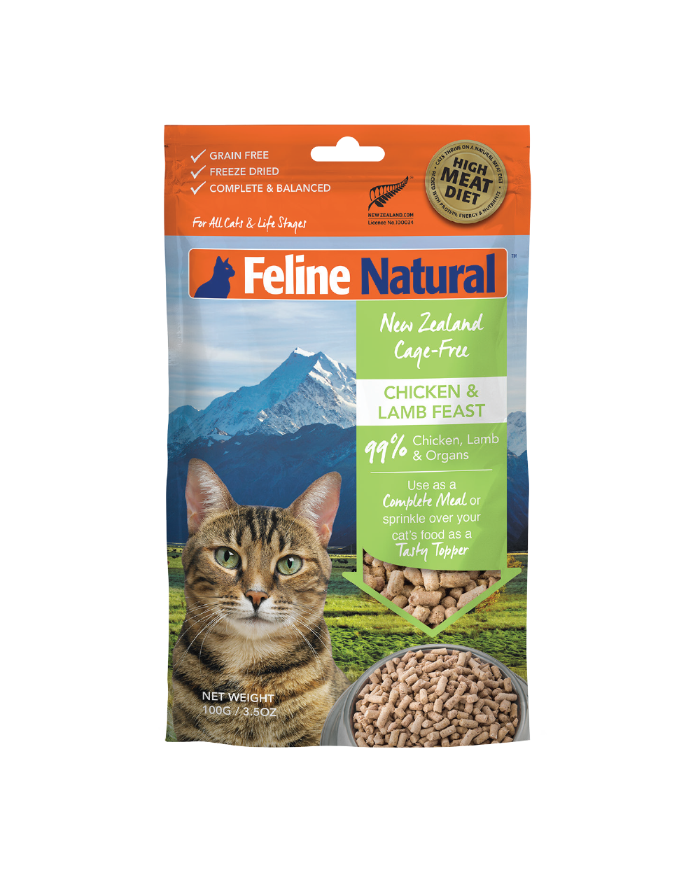 Feline Natural Freeze Dried Chicken Lamb 320g Cat Food