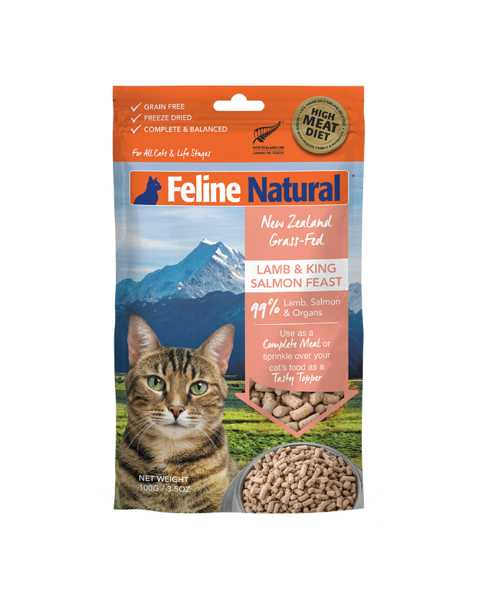 Feline Natural Freeze Dried Lamb & King Salmon 320g Cat Food