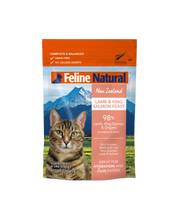 Load image into Gallery viewer, Feline Natural Lamb &amp; King Salmon 85g Pouch Cat Food
