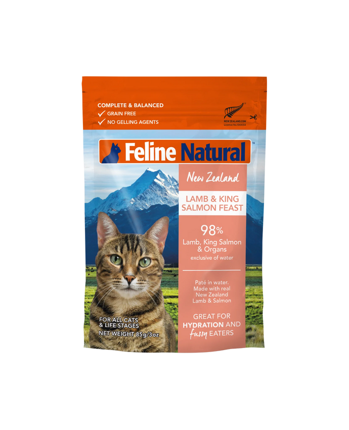 Feline Natural Lamb & King Salmon 85g Pouch Cat Food