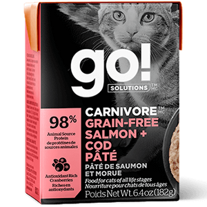 GO! Solutions Carnivore Grain Free Salmon + Cod Pate Canned Cat Food