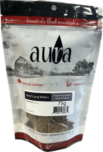 Aura Beef Lung Wafers 75g Dog Treats