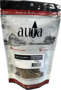 Aura Beef Lung Wafers 75g Dog Treats