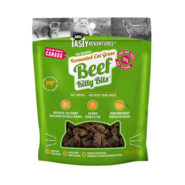 Jay's Tasty Adventure Fermented Cat Grass Beef Kitty Bites Cat Treats 60g