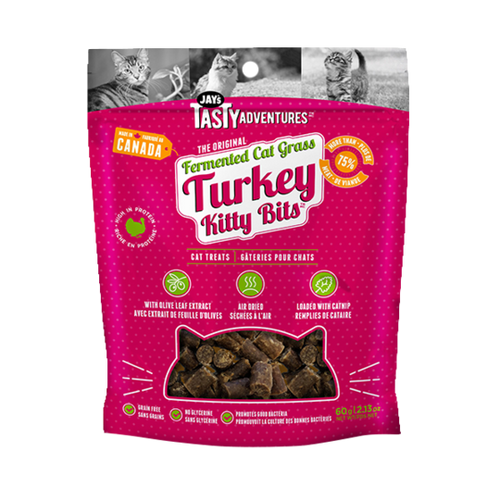 Jay's Tasty Adventure Fermented Cat Grass Turkey Kitty Bites Cat Treats 60g