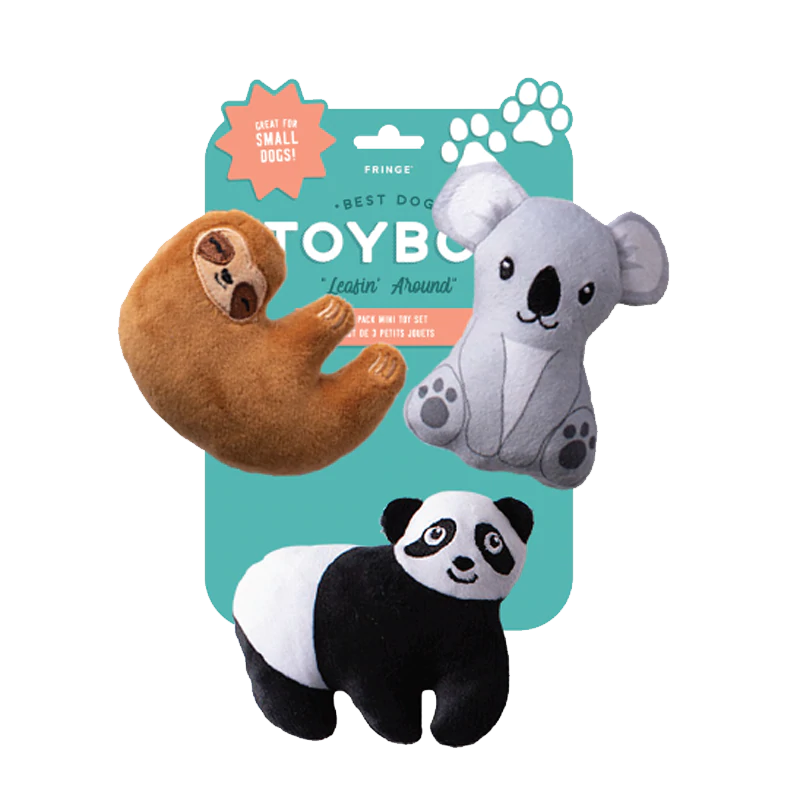 Fringe Studio Leafin Around 3 Pack Small Plush Dog Toy Set
