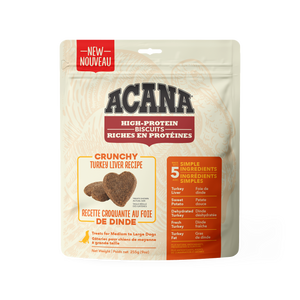 Acana High Protein Crunchy Biscuits Turkey Liver 255g Dog Treats