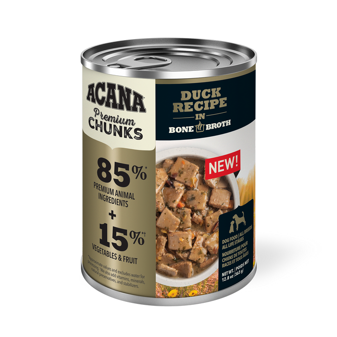 Acana Premium Chunks 363g Duck Recipe In Bone Broth Canned Dog Food