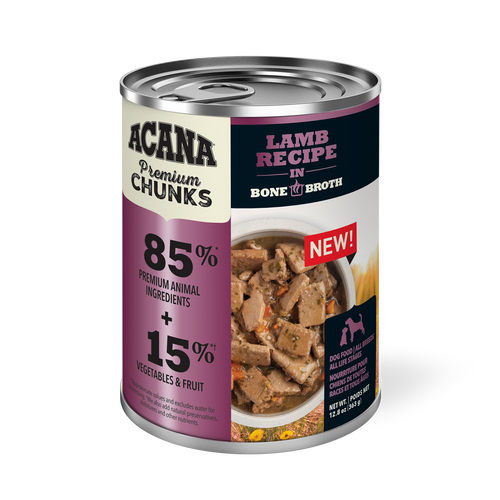 Acana Premium Chunks 363g Lamb Recipe In Bone Broth Canned Dog Food