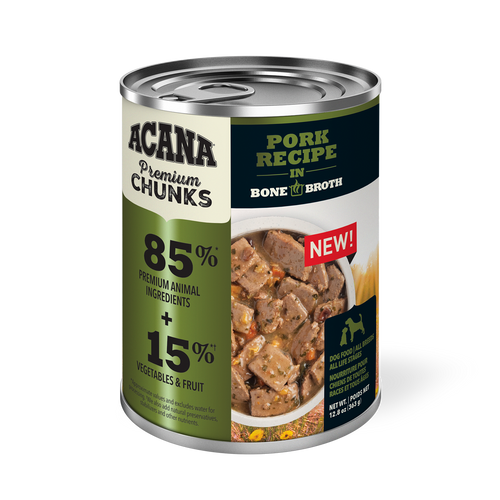 Acana Premium Chunks 363g Pork Recipe In Bone Broth Canned Dog Food
