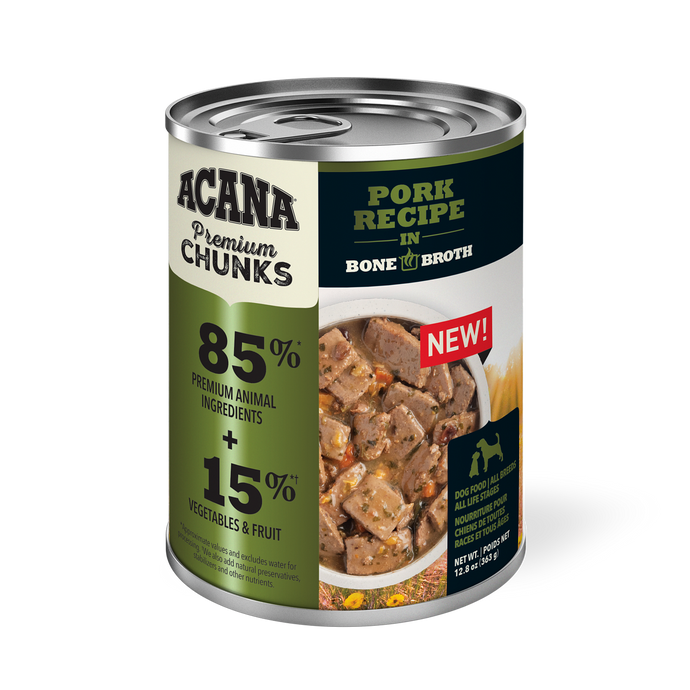 Acana Premium Chunks 363g Pork Recipe In Bone Broth Canned Dog Food