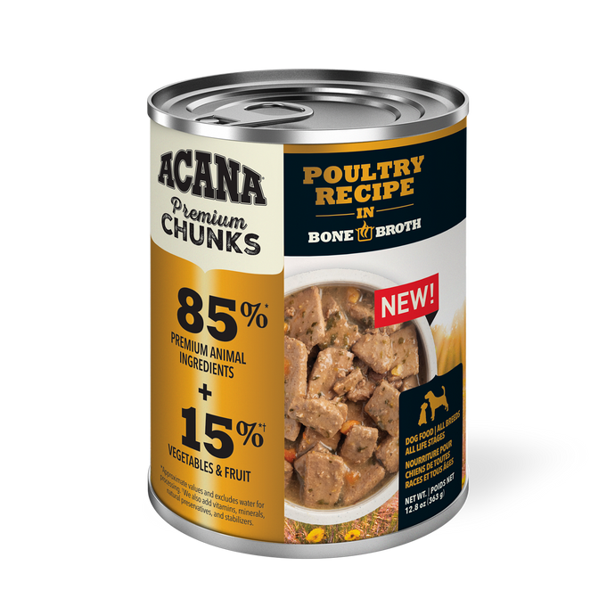 Acana Premium Chunks 363g Poultry Recipe In Bone Broth Canned Dog Food