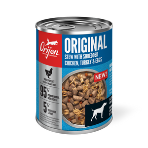 Orijen Premium Stew 363g Original Chicken, Turkey & Eggs Recipe In Bone Broth Canned Dog Food