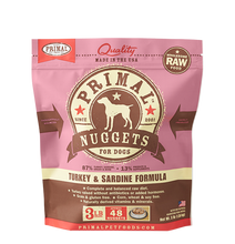 Load image into Gallery viewer, Primal Nuggets 3lbs Turkey &amp; Salmon Raw Dog Food