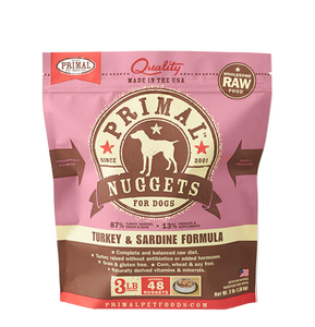 Primal Nuggets 3lbs Turkey & Salmon Raw Dog Food