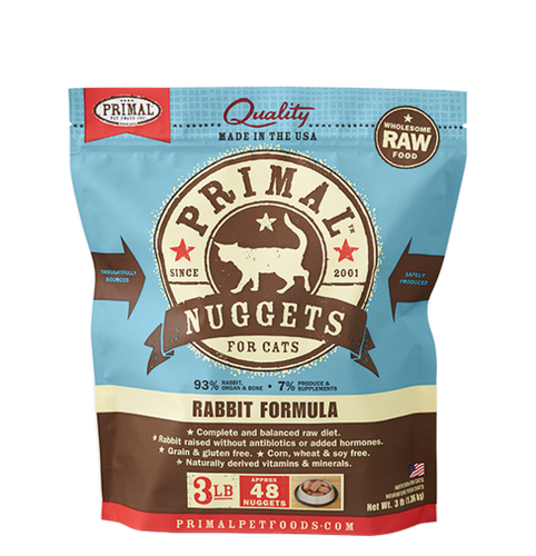 Primal Nuggets 3lbs Rabbit Raw Cat Food