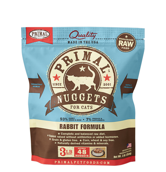 Primal Nuggets 3lbs Rabbit Raw Cat Food