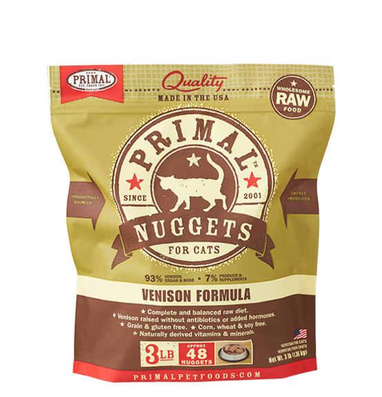 Primal Nuggets 3lbs Venison Raw Cat Food
