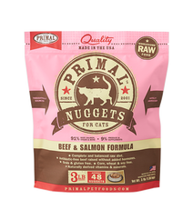 Load image into Gallery viewer, Primal Nuggets 3lbs Beef &amp; Salmon Raw Cat Food