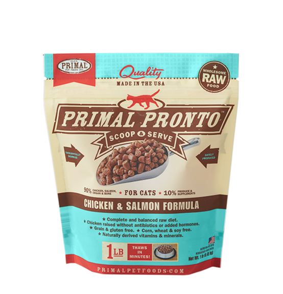 Primal Pronto 1lb Chicken & Salmon Raw Cat Food