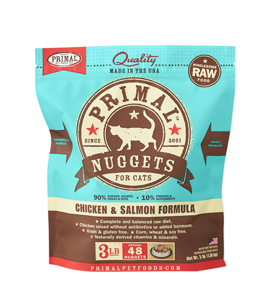 Primal Nuggets 3lbs Chicken & Salmon Raw Cat Food