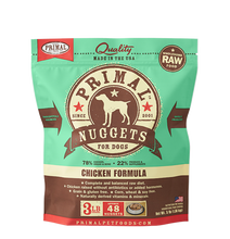 Load image into Gallery viewer, Primal Nuggets 3lbs Chicken Raw Dog Food
