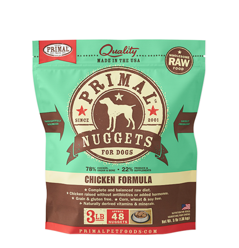 Primal Nuggets 3lbs Chicken Raw Dog Food